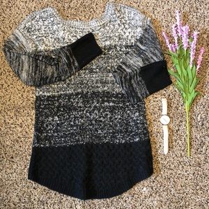 Thick-Knit Gray Gradient Sweater